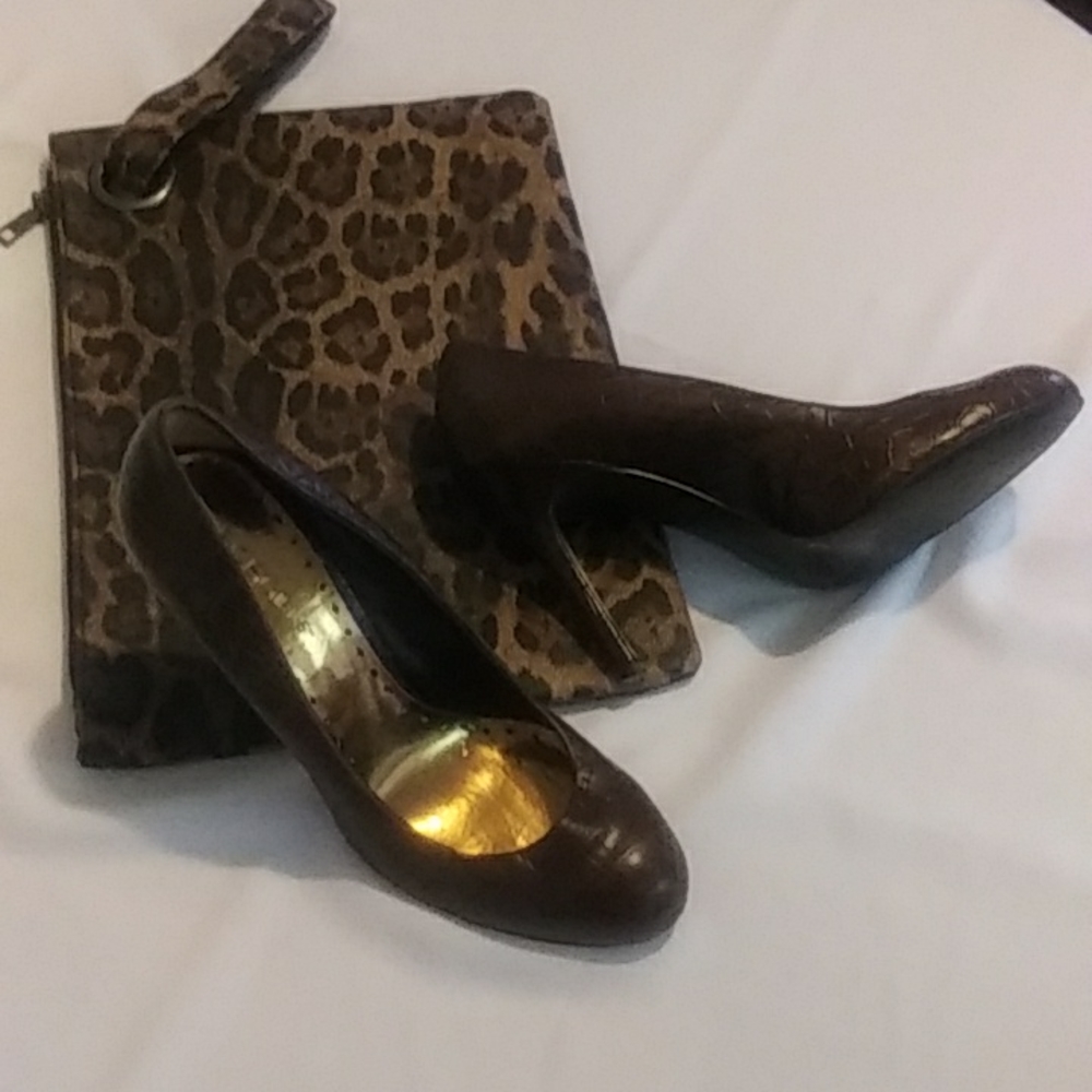 Women's clutch purse BCBG leopard